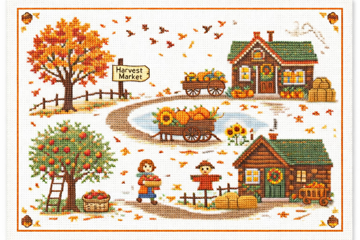 Autumn Harvest Cross Stitch Pattern