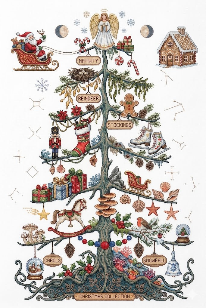 Christmas Tree Collection Cross Stitch Pattern