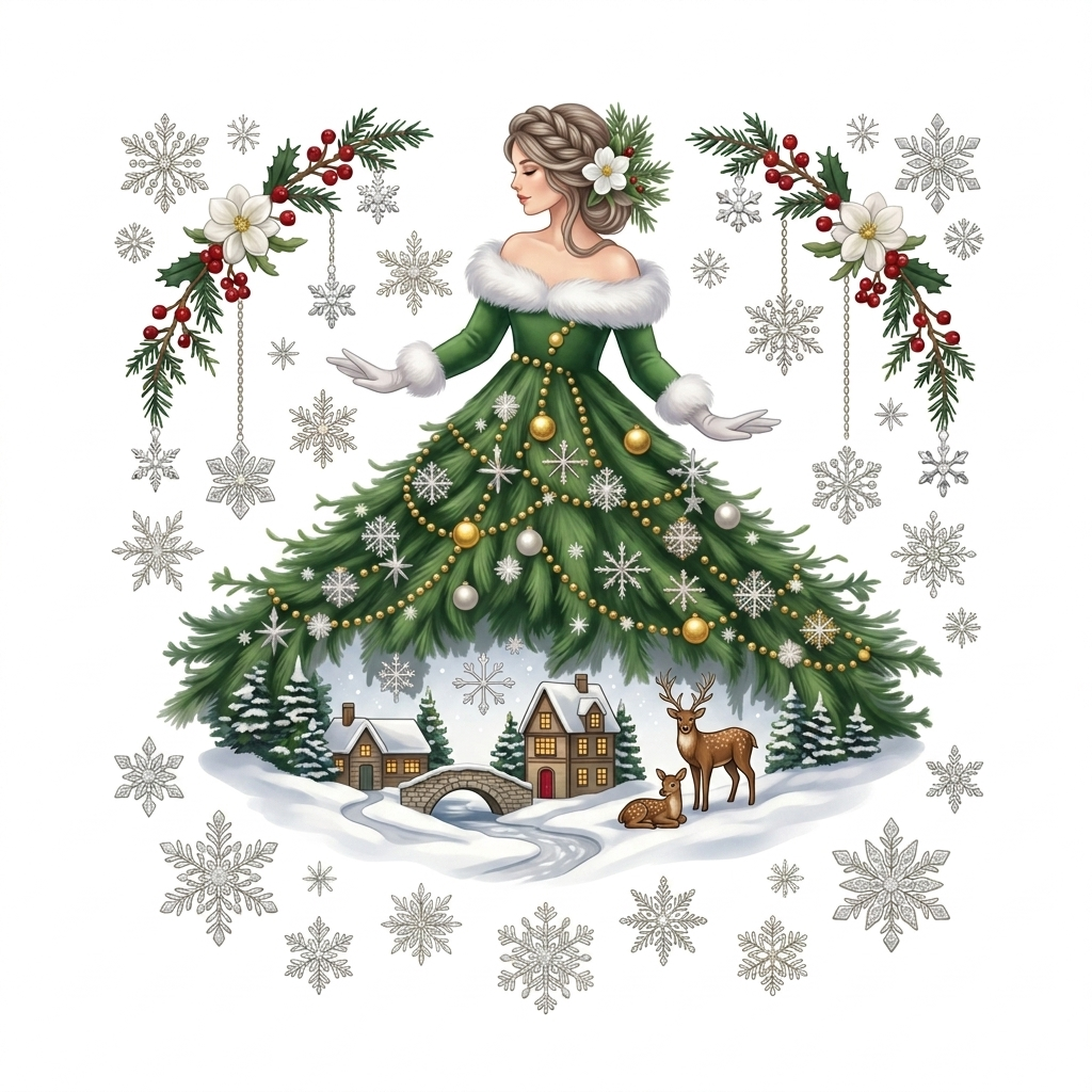 Christmas Girl Cross Stitch Pattern