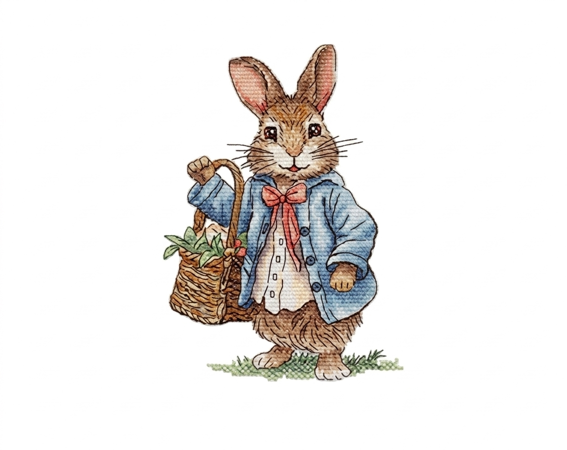 Easter Boy Bunny Cross Stitch Pattern