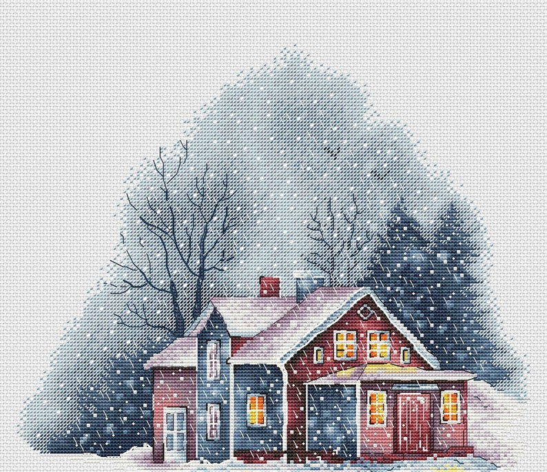 Snow House 4 Cross Stitch Pattern