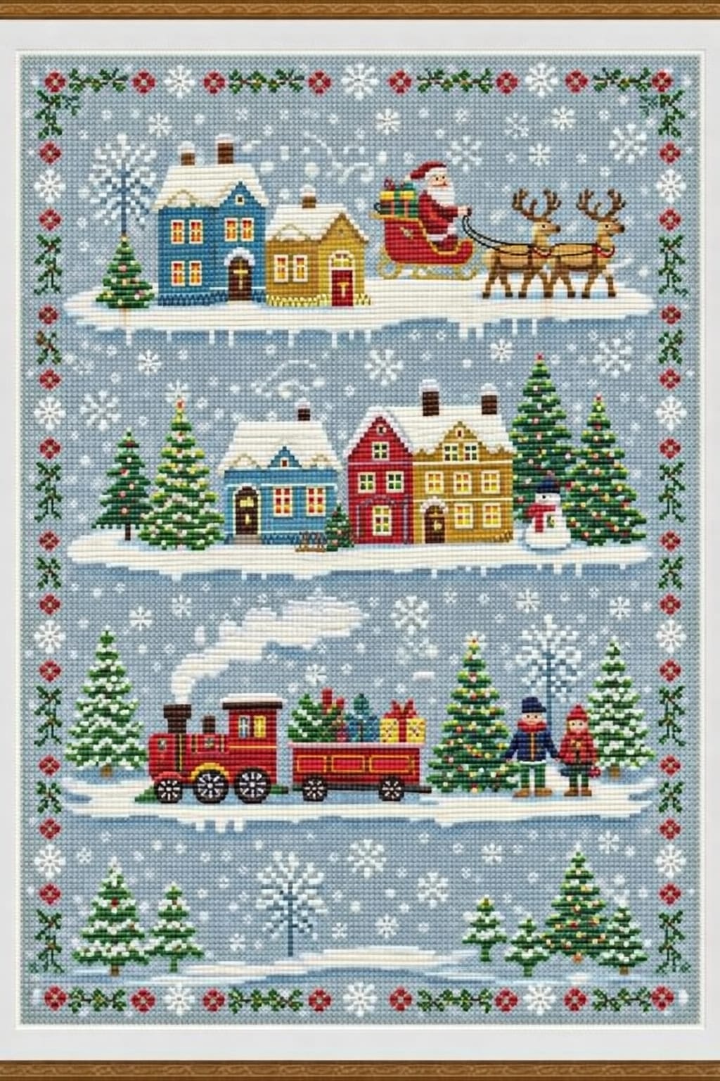 Christmas Train Cross Stitch Pattern