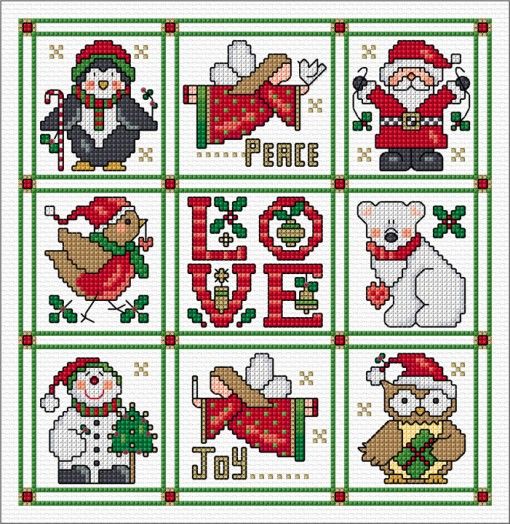 Hello Christmas 3 Cross Stitch Pattern