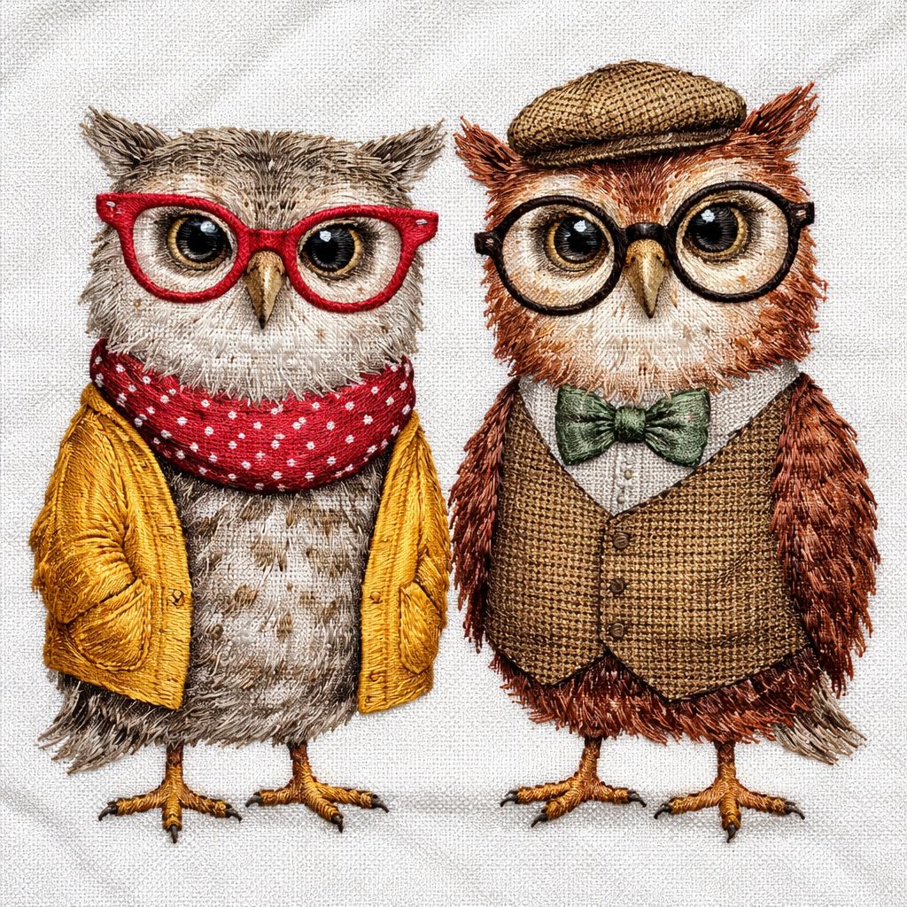 Mr and Mrs Owl Cross Stitch Pattern