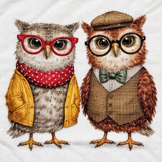 Mr and Mrs Owl Cross Stitch Pattern