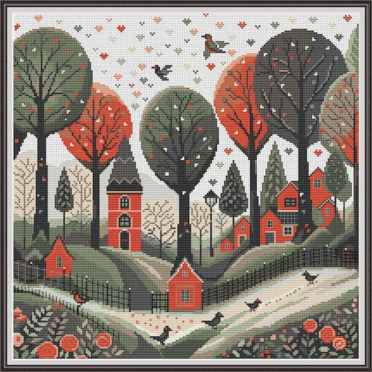 Green Village 2 Cross Stitch Pattern