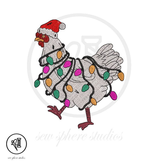 Christmas Roost Embroidery Design