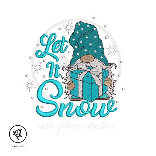 Let It Snow Embroidery Design