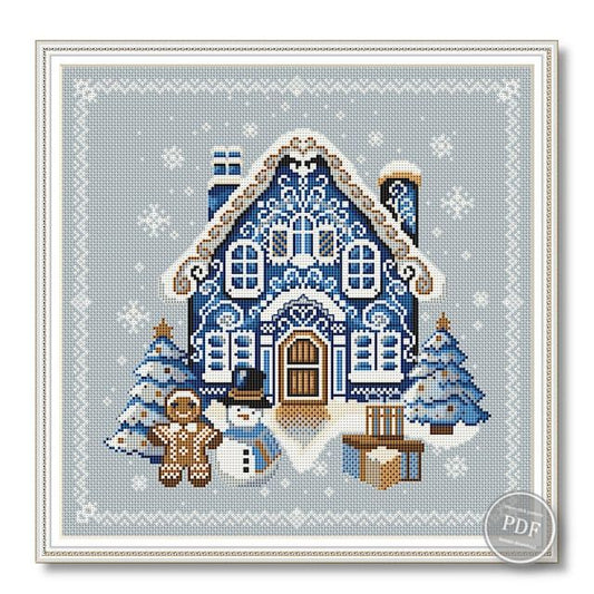 Snow House Cross Stitch Pattern