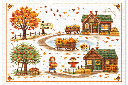 Autumn Harvest Cross Stitch Pattern
