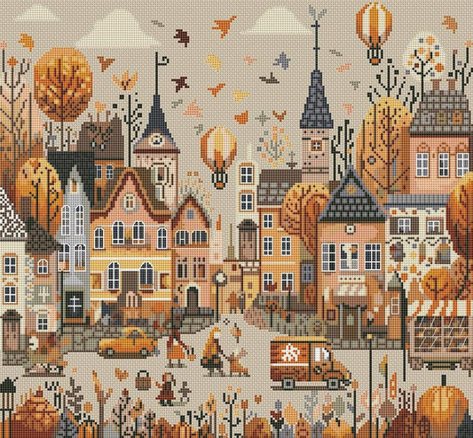 Autumn Village 4 Cross Stitch Pattern