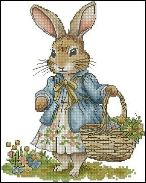 Easter Bunny Cross Stitch Pattern