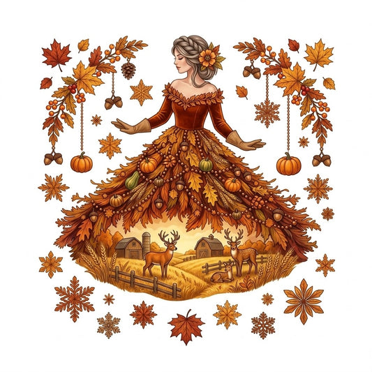 Autumn Girl Cross Stitch Pattern