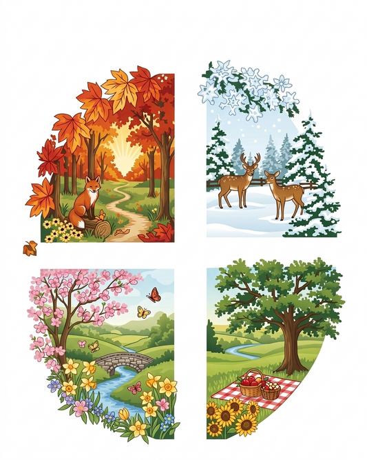 Four Seasons Cross Stitch Pattern