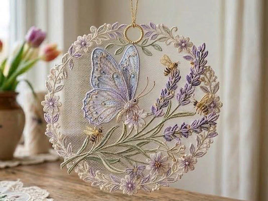 Flower Butterfly Embroidery Pattern