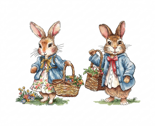 Easter Bunnies Cross Stitch Pattern
