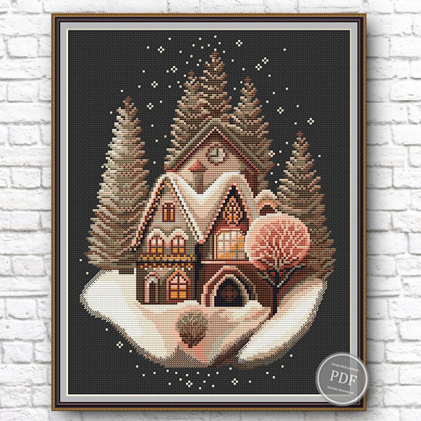 Winter House 2 Cross Stitch Pattern