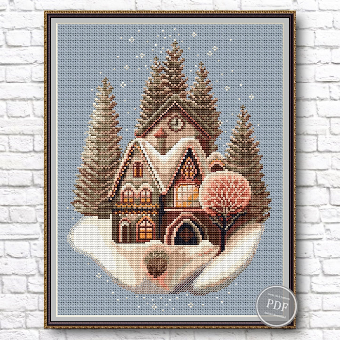 Winter House 2 Cross Stitch Pattern