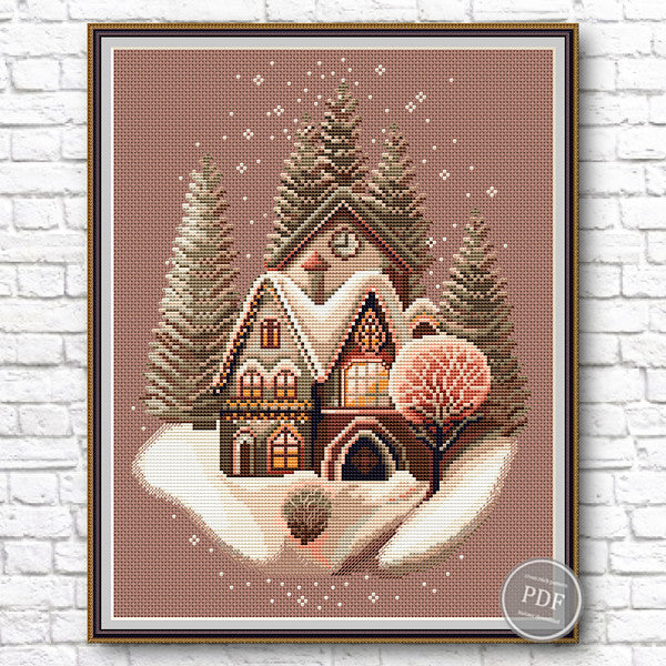 Winter House 2 Cross Stitch Pattern