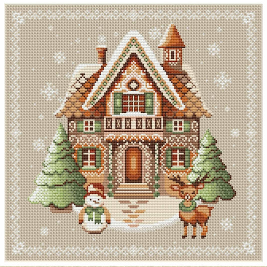 Snow House 2 Cross Stitch Pattern