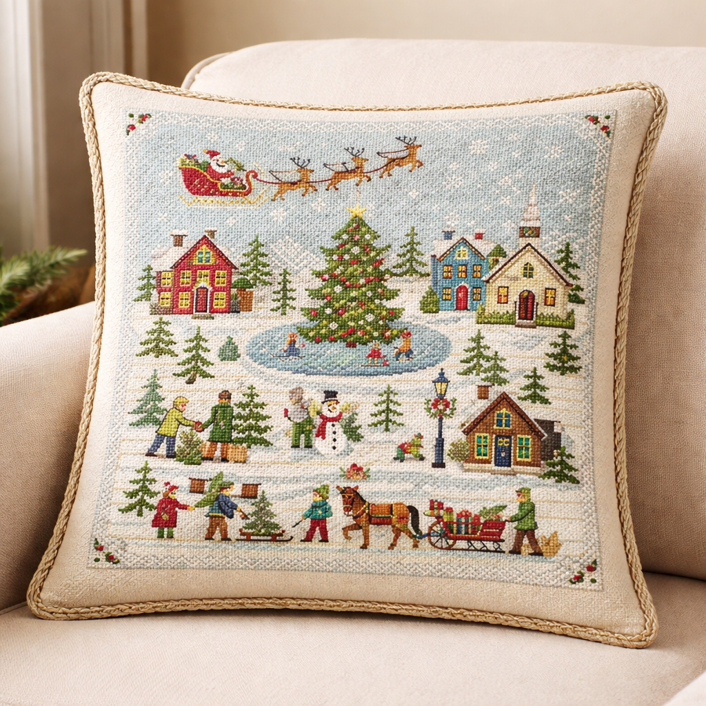 Hand-Stitched Blossom Pillow