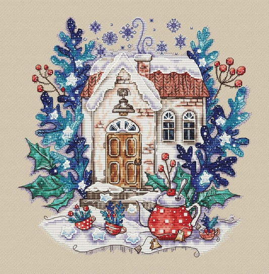 Winter House Cross Stitch Pattern